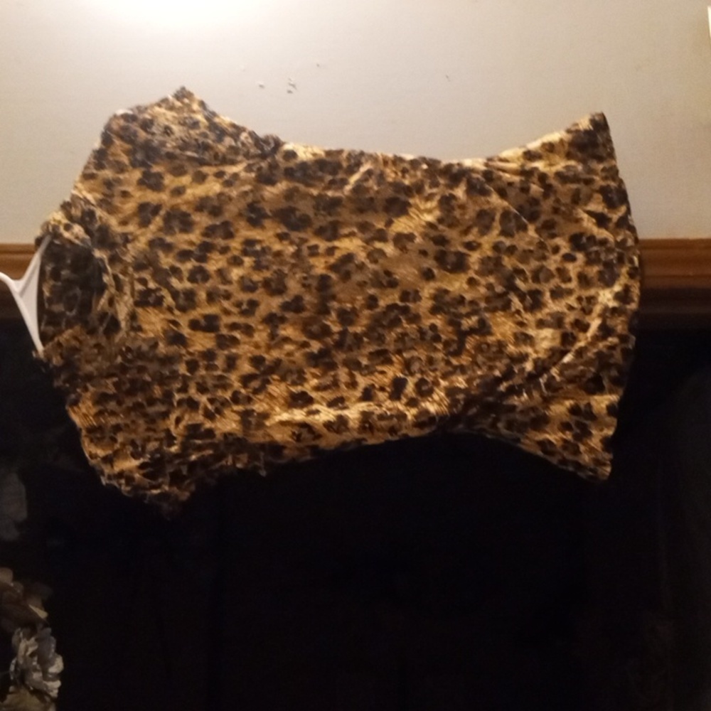 Leopard print ruched sides top